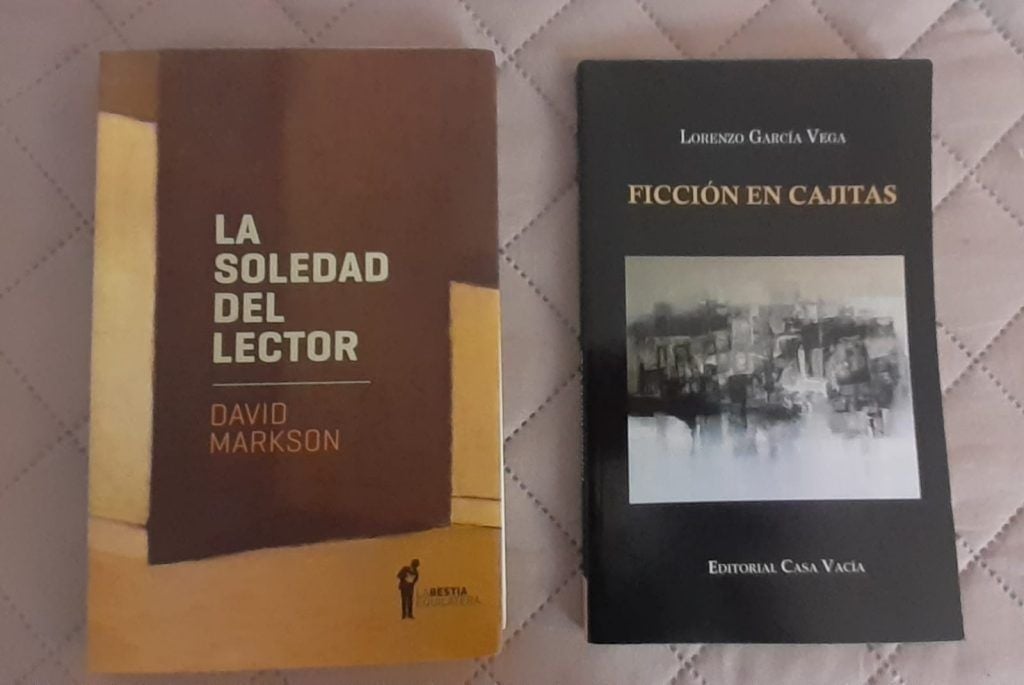 'La soledad del lector' de David Markson y 'Ficciones en cajitas' de Lorenzo García Vega / Imagen: Jorge Enrique Lage